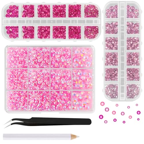 ASTARON Rosa Harz Strasssteine zum Basteln, 2mm-6mm Gemischte Flatback Edelsteine Gems Jelly AB Bedazzling Diamanten für Bastelarbeiten, Nägel, Becher, Tassen Dekoration ASTARON Rosa Harz Strasssteine zum Basteln, 2mm-6mm Gemischte Flatback Edelsteine Gems Jelly AB Bedazzling Diamanten für Bastelarbeiten, Nägel, Becher, Tassen Dekoration von ASTARON