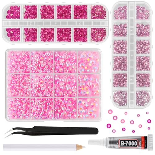ASTARON Rosa Harz Strasssteine zum Basteln, 2mm-6mm Gemischte Flatback Edelsteine Gems Jelly AB Bedazzling Diamanten mit Kleber für Bastelarbeiten, Nägel, Becher, Tassen Dekoration ASTARON Rosa Harz Strasssteine zum Basteln, 2mm-6mm Gemischte Flatback Edelsteine Gems Jelly AB Bedazzling Diamanten mit Kleber für Bastelarbeiten, Nägel, Becher, Tassen Dekoration von ASTARON