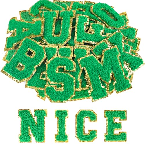 ASTARON Selbstklebende Buchstaben-Aufnäher, Chenille-Buchstaben-Aufkleber, A-Z, bestickte Applikation, Alphabet, Stoffaufnäher für Kleidung, Taschen, Hüte, Handyhüllen, DIY-Zubehör (Dunkelgrün), 52 ASTARON Selbstklebende Buchstaben-Aufnäher, Chenille-Buchstaben-Aufkleber, A-Z, bestickte Applikation, Alphabet, Stoffaufnäher für Kleidung, Taschen, Hüte, Handyhüllen, DIY-Zubehör (Dunkelgrün), 52 von ASTARON