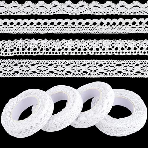 ASTARON Vintage Spitzenband Weiß, selbstklebendes Dekoband, Spitzenbordürenband, für Bastelarbeiten, Hochzeitsdekoration, Scrapbooking, Geschenkboxen ASTARON Vintage Spitzenband Weiß, selbstklebendes Dekoband, Spitzenbordürenband, für Bastelarbeiten, Hochzeitsdekoration, Scrapbooking, Geschenkboxen von ASTARON