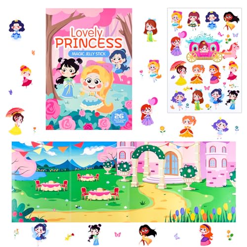 ASTARON wiederverwendbares 3D-Sticker-Szenenbuch für Kleinkinder, Jelly-Stickerspiel, pädagogisches sensorisches Lernspielzeug, Reisesticker und Beschäftigungsbuch als Geschenk für Mädchen ASTARON wiederverwendbares 3D-Sticker-Szenenbuch für Kleinkinder, Jelly-Stickerspiel, pädagogisches sensorisches Lernspielzeug, Reisesticker und Beschäftigungsbuch als Geschenk für Mädchen von ASTARON
