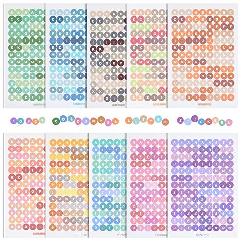 ASTER 10 Blätter Bunte Alphabet Aufkleber, Selbstklebend Zahlen und Buchstaben Sticker, DIY Buchstabe Etiketten Aufkleber für Scrapbooking Verschönerung Beschriften Geburtstagskarte ASTER 10 Blätter Bunte Alphabet Aufkleber, Selbstklebend Zahlen und Buchstaben Sticker, DIY Buchstabe Etiketten Aufkleber für Scrapbooking Verschönerung Beschriften Geburtstagskarte von ASTER