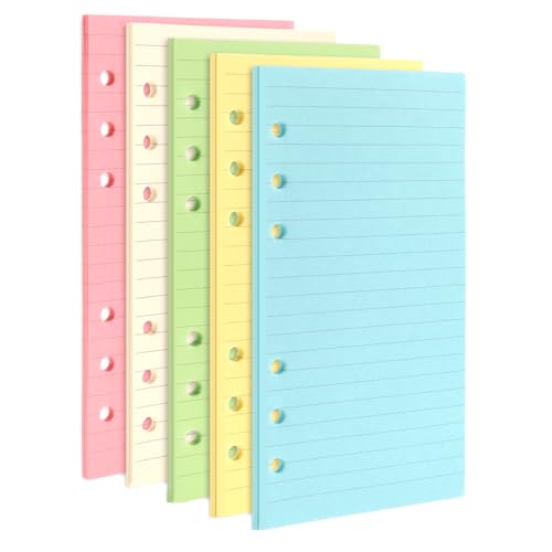 Aster A6-Nachfüllpapier, 200 Seiten, 6-Loch-A6-Füllpapier, 5 Farben, lose Blätter, Nachfüllpapier, A6-Binder-Planer-Einlagen für Notizbuch, Tagebuch, Tagebuch, Malen, persönlicher Organizer Aster A6-Nachfüllpapier, 200 Seiten, 6-Loch-A6-Füllpapier, 5 Farben, lose Blätter, Nachfüllpapier, A6-Binder-Planer-Einlagen für Notizbuch, Tagebuch, Tagebuch, Malen, persönlicher Organizer von ASTER