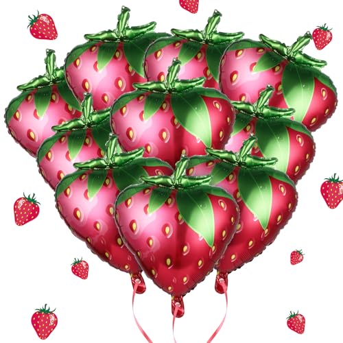 Aster 15 Stück Erdbeer-Ballons, süße Erdbeer-Folienballons für Mädchengeburtstagsparty, niedliche Fruchtballons, Erdbeer-Kurzkuchen-Ballons für Erdbeer-Motto-Party-Dekorationen Aster 15 Stück Erdbeer-Ballons, süße Erdbeer-Folienballons für Mädchengeburtstagsparty, niedliche Fruchtballons, Erdbeer-Kurzkuchen-Ballons für Erdbeer-Motto-Party-Dekorationen von ASTER