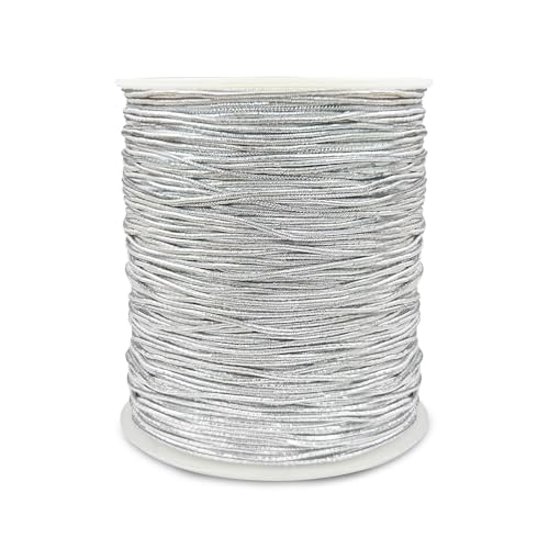 ASTIMESA Metallische elastische Schnur für Schmuckherstellung, silberfarbene dehnbare Armbandschnur für Weihnachten, Stretchband zum Aufhängen, Etiketten, Basteln, Geschenkverpackung, 0,8 mm, 90 m ASTIMESA Metallische elastische Schnur für Schmuckherstellung, silberfarbene dehnbare Armbandschnur für Weihnachten, Stretchband zum Aufhängen, Etiketten, Basteln, Geschenkverpackung, 0,8 mm, 90 m von ASTIMESA