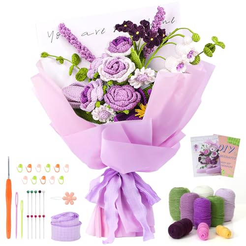 ASTNIC Häkelset für Anfänger, Komplettes Blumen Häkelset für Anfänger Erwachsene, Rosenstrauß Häkeln Starter Kit mit Häkelnadeln, Garn und Schritt für Schritt Anleitung, DIY Handwerkskunst Geschenk ASTNIC Häkelset für Anfänger, Komplettes Blumen Häkelset für Anfänger Erwachsene, Rosenstrauß Häkeln Starter Kit mit Häkelnadeln, Garn und Schritt für Schritt Anleitung, DIY Handwerkskunst Geschenk von ASTNIC