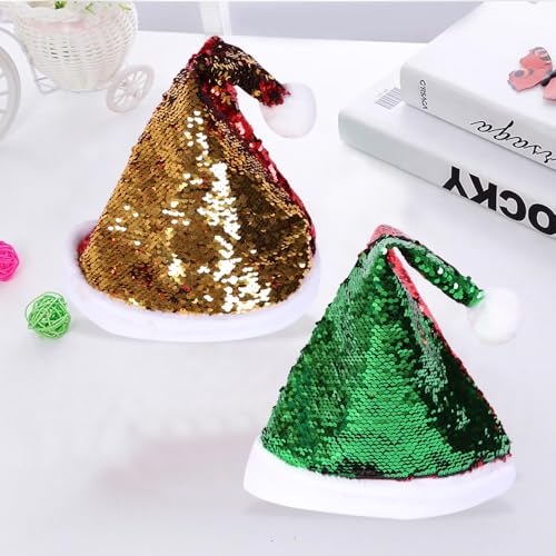ASTRQLE Weihnachtsmannmütze, wendbar, Pailletten, glitzernd, festliches Partyzubehör für Weihnachten, Feiertage, Veranstaltungen, Erwachsene und Kinder, Rot / Grün ASTRQLE Weihnachtsmannmütze, wendbar, Pailletten, glitzernd, festliches Partyzubehör für Weihnachten, Feiertage, Veranstaltungen, Erwachsene und Kinder, Rot / Grün von ASTRQLE