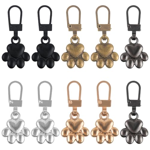 ASUNFO 10 x Reißverschlussschieber für Hundepfoten, Ersatzreißverschluss, abnehmbar, Reparatur für Kleidung, Rucksack, 5 Farben von ASUNFO
