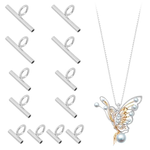 ASUNFO 12 Stück Pin zu Anhänger Konverter Brosche Halskette Verbinder für DIY Schmuckherstellung 3 Größen Silber ASUNFO 12 Stück Pin zu Anhänger Konverter Brosche Halskette Verbinder für DIY Schmuckherstellung 3 Größen Silber von ASUNFO