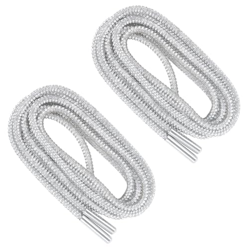 ASUNFO 2 x Glitzer-Strass-Seile, glitzernde Kristalle, glitzernd, Kordelzug, Ersatz für Hoodies, Sweatpants, Shorts, Schuhe, Taschen, 120 cm ASUNFO 2 x Glitzer-Strass-Seile, glitzernde Kristalle, glitzernd, Kordelzug, Ersatz für Hoodies, Sweatpants, Shorts, Schuhe, Taschen, 120 cm von ASUNFO