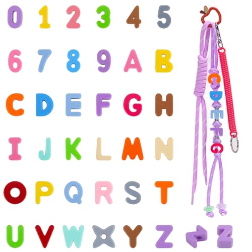 ASUNFO Buchstabenperlen, bunt, Acryl, groß, Alphabet, Zahlen, Perlen für Armbänder, DIY, Schmuckherstellung, zufällige Farben, 36 Stück ASUNFO Buchstabenperlen, bunt, Acryl, groß, Alphabet, Zahlen, Perlen für Armbänder, DIY, Schmuckherstellung, zufällige Farben, 36 Stück von ASUNFO