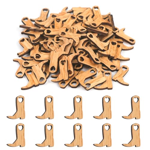 ASUNFO Mini-Cowboystiefel-Verzierungen aus Holz, zum Basteln, für Hochzeitsdekoration, 100 Stück ASUNFO Mini-Cowboystiefel-Verzierungen aus Holz, zum Basteln, für Hochzeitsdekoration, 100 Stück von ASUNFO