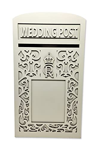 ASVP Shop Hochzeits-Briefkasten, flach verpackt aus unlackierter MDF im Royal-Mail-Stil für Geschenkkarten von ASVP Shop