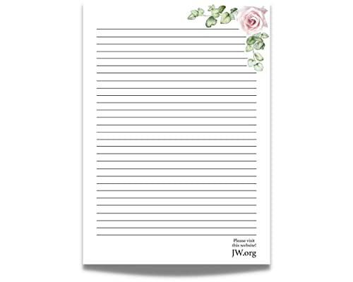 JW Briefpapier A4 Block Schreibpapier liniert Geschenk Notizblock Schreibbogen (Rosa Rose) von ASVP Shop
