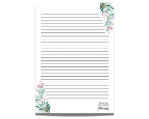 JW Briefpapier, A4, liniert, Geschenk-Notizblock, Schreibbögen (gemischte Blumen) von ASVP Shop