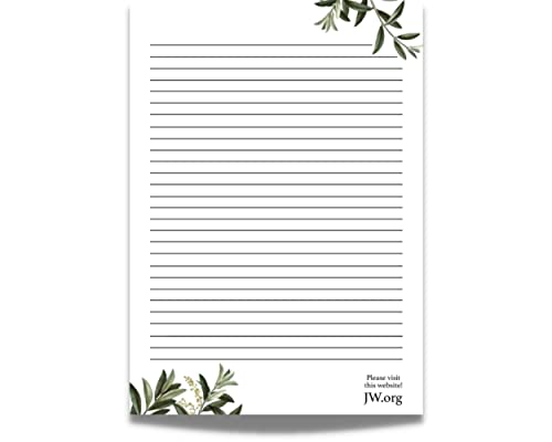 JW Briefpapier, A4-Format, liniert, Geschenk-Notizblock, Schreibbögen (grüne Blätter) von ASVP Shop