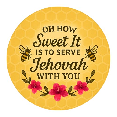 JW Stickers – 75 Stück Aufkleber "Oh How Sweet It is to Serve Jehova with You" – 5,1 cm Größe Premium Ministerium Etiketten für Pioniere von ASVP Shop