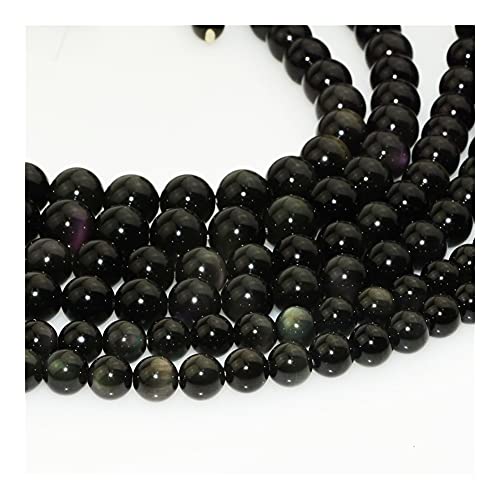 ASXCAQ Heilstein, natürlicher Regenbogen-Obsidian, lose runde Perlen, 8 mm, 10 mm, 12 mm, Balance-Edelstein-Dekoration lianshanwang (Size : 10mm) von ASXCAQ