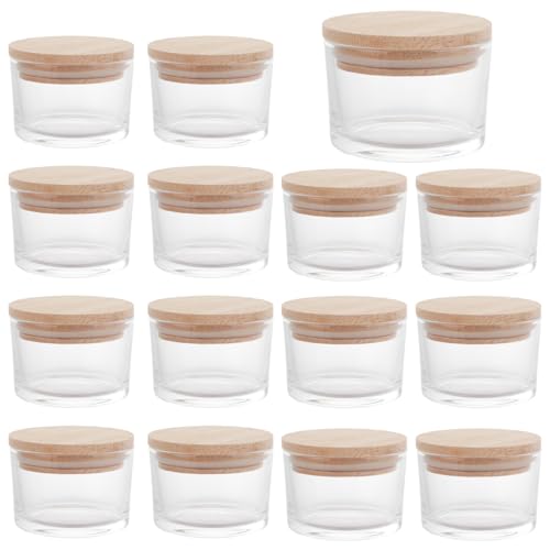 ASelected 15 Stück 4 OZ Klare Glas Kerzengläser mit Deckel Hochwertige Leere Kerzengläser Gläser für Kerzen für die Herstellung von Kerzen Gewürze Pulverbehälter von ASelected