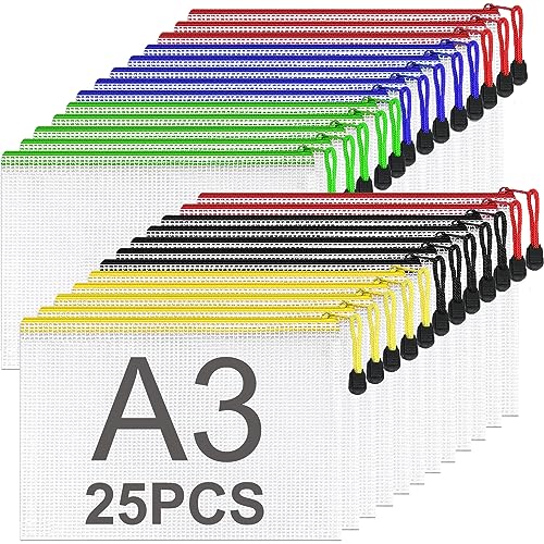 ASelected 25 Stücke Dokumententasche A3 Reißverschluss Bunte, Mesh Kunststoff Reißverschlusstasche, Datei Taschen mit Reißverschluss A3 Zipper Taschen für Datei, Dokumente, Hausaufgaben, Reisezubehör ASelected 25 Stücke Dokumententasche A3 Reißverschluss Bunte, Mesh Kunststoff Reißverschlusstasche, Datei Taschen mit Reißverschluss A3 Zipper Taschen für Datei, Dokumente, Hausaufgaben, Reisezubehör von ASelected