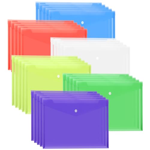 ASelected 30 Stück dokumentenmappe A4 Dokumentenmappe Brieftaschen A4 Knopf Datei Tasche, 6 Farben für Büro Schule Zuhause ASelected 30 Stück dokumentenmappe A4 Dokumentenmappe Brieftaschen A4 Knopf Datei Tasche, 6 Farben für Büro Schule Zuhause von ASelected