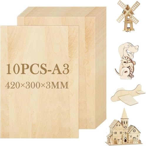 ASelected 10 Stücke Sperrholzplatte Holz 420 * 300 * 3MM - A3 Lindenholz Sperrholz Platte Für Laserprojekte, DIY Modell, Kunst und Handwerk, Gemälde ASelected 10 Stücke Sperrholzplatte Holz 420 * 300 * 3MM - A3 Lindenholz Sperrholz Platte Für Laserprojekte, DIY Modell, Kunst und Handwerk, Gemälde von ASelected