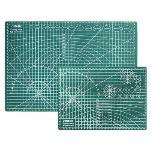 ASelected Selbstheilende Schneidematte doppelseitig erhältlich selbstheilende Nähmatte A3 Schneidematte A4 Schneidematte zum Quilten Nähen Papier Handwerk Liebhaber metrische Einheit (2 Stück) von ASelected