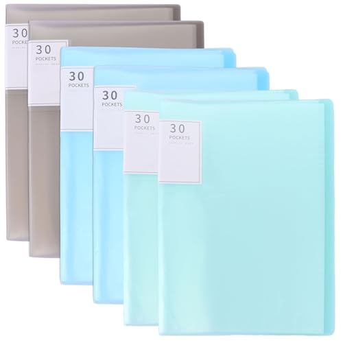 ASelelcted Sichtbuch, A4, 30 Hüllen, Sichtmappe mit Kunststoffhüllen, Präsentationshüllen, Kunststoffhüllen für Einzelpersonen, Schule, Büro, 3 Farben, 6 Stück von ASelected