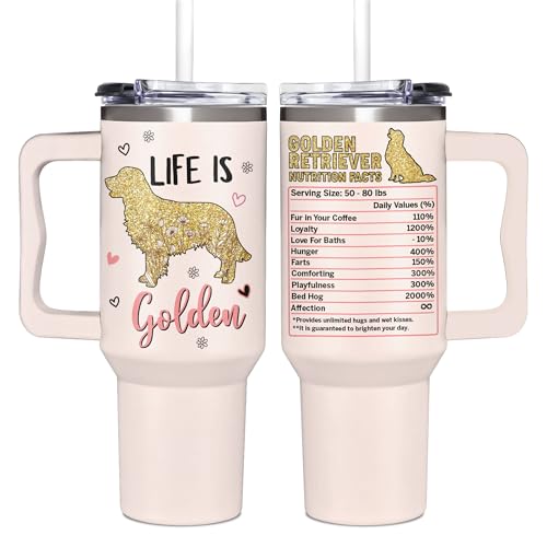 Golden Retriever Geschenk für Damen, Baby und Kinder, 1,2 l Becher mit Griff, für Frauen, Hunde, Mutter, Golden Retriever Besitzer, Liebhaber, Muttertag, Weihnachten, Geburtstag von AT2Z GLOBAL