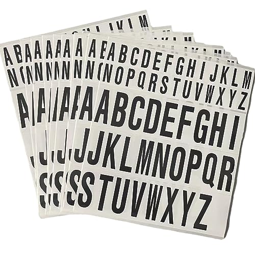 ATB-Foger 10 Blätter 1 oder 2 Zoll Großbuchstaben Aufkleber Vinyl Klebebuchstaben Aufkleber für Basteln Scrapbook Poster Fenster Briefkasten Auto (Schwarz) von ATB-Foger