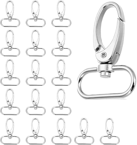 ATB-Foger 30 Stücke Schwenkverschluss Schwenker Schlüsselring Karabinerhaken Hummer Schlüsselanhänger Clip Haken für Taschen, Gürtel, Schlüsselbänder und Bastelzubehör(Innenweite 25mm) von ATB-Foger