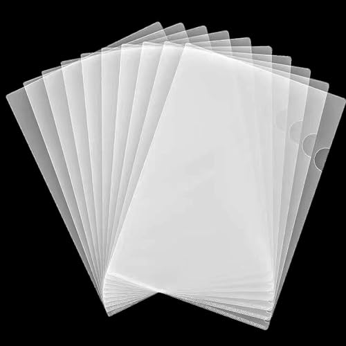 ATB-Foger Transparente Dokumentenmappen aus Kunststoff, transparent, oben und seitlich offen, für Büro, Schule, Arbeit, Bericht, Präsentation, Projekt, Dokumente, Datei, 24 Stück von ATB-Foger