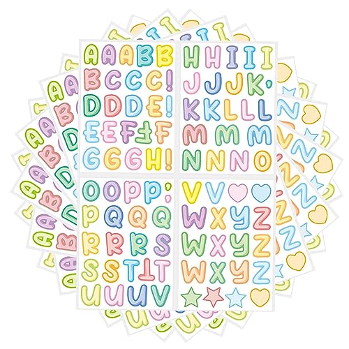 10 Blatt Buchstabenaufkleber, wasserfeste Aufkleber, bunte Buchstabenaufkleber, DIY-Bastelarbeiten, klebrige Scrapbook-Aufkleber für Wassergläser, Grußkarten 10 Blatt Buchstabenaufkleber, wasserfeste Aufkleber, bunte Buchstabenaufkleber, DIY-Bastelarbeiten, klebrige Scrapbook-Aufkleber für Wassergläser, Grußkarten von ATBUSS