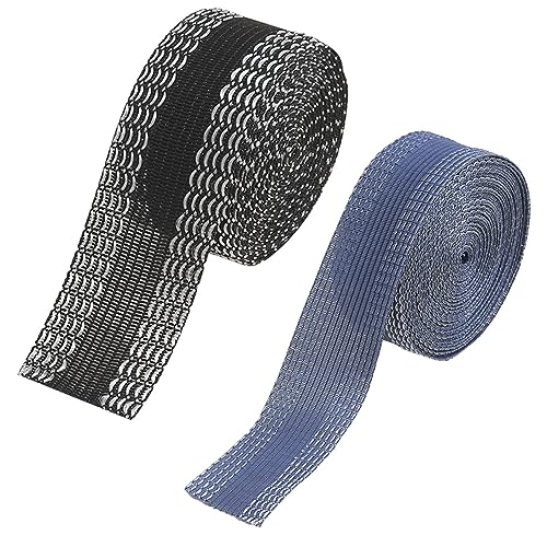 2 Rollen Hosensaum-Bügelband, 10m+3m nahtfreies Klebeband für Hosen, selbstklebendes Saum-Bügelband, DIY-Bekleidungszubehör, für Jeans, Kleidung, Rockbindung (Schwarz、Blau) von ATBUSS