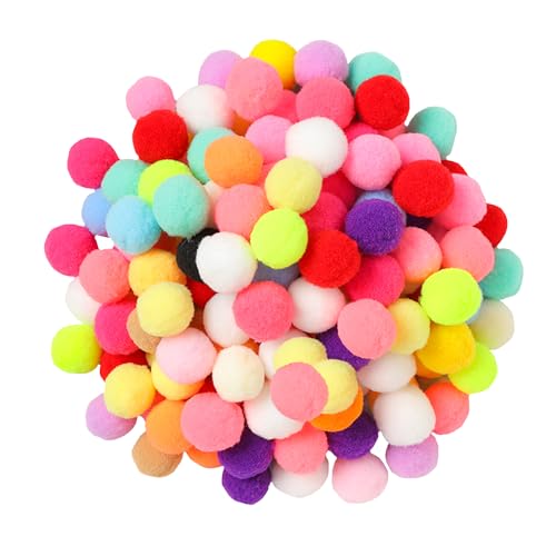 200 Stück 2 Cm Bunte Pompons, Handgefertigte Mini-Pompons, Tragbare Flauschige Pompons, Bastel-Pompons Für Kinder, Geeignet Für Kreative Diy-Designs, Geschenksets, Dekorationen von ATBUSS