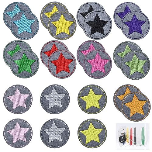 24 Stern-Bügelflicken, Mit 1 Packung Nähset, Kinder-Bügelaufkleber, Stern-Bügelaufkleber, Kleiner Kreis-Set, Runde Bügelaufkleber, Jeans-Kleidungsflicken, Geeignet Für Diy-Kleidungsreparatur-Bügeln 24 Stern-Bügelflicken, Mit 1 Packung Nähset, Kinder-Bügelaufkleber, Stern-Bügelaufkleber, Kleiner Kreis-Set, Runde Bügelaufkleber, Jeans-Kleidungsflicken, Geeignet Für Diy-Kleidungsreparatur-Bügeln von ATBUSS