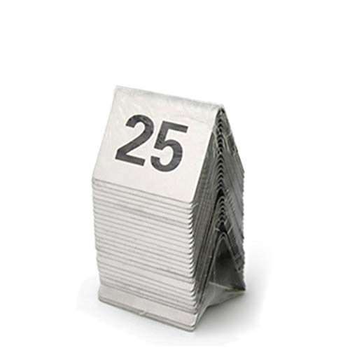 ATEYC Tischnummern, Edelstahlzelt Tischnummernkarten Restaurant Cafe Bar Sitztischnummern Hochzeitsgeburtstagsfeierzubehör (Color : 1 to 25) von ENGFGH
