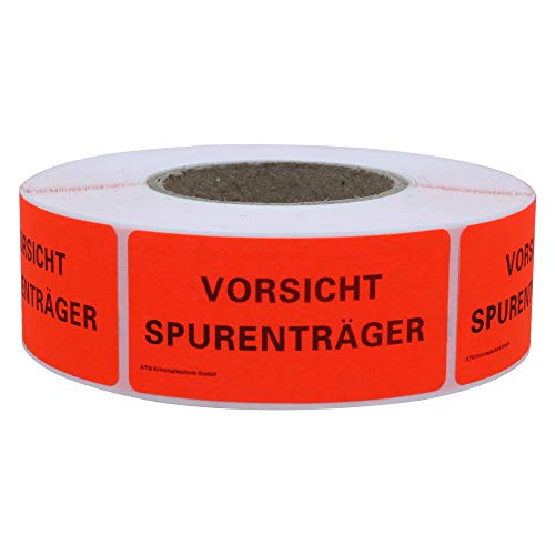 1000 Etiketten"VORSICHT Spurenträger" von ATG Kriminaltechnik GmbH