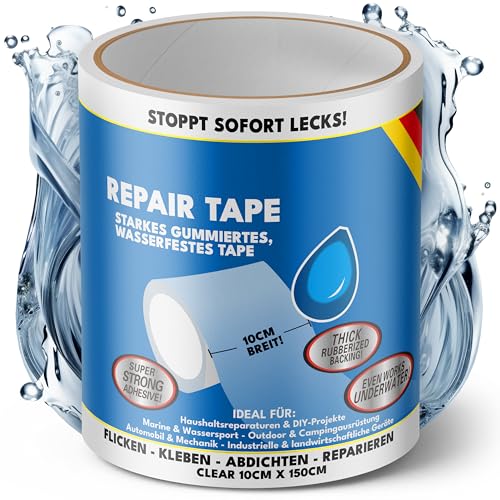 ATG® Wasserdichtes Klebeband Pool - Pool Flicken Klebeband wasserdicht 10x150cm - Wasserfestes Klebetape für Pool Zelt Rohre Luftmatratzen u.v.m. - Wasserdichtes Tape außen & innen von ATG