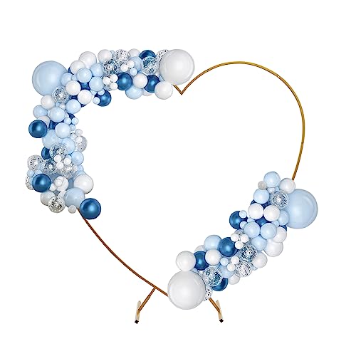 Liebende Herz Ballon Bogen Kit, Herzbogenständer Metall Hochzeit Bogen, Herz-geformte Hintergrund Ständer, 2.1m Hoher, für Fotografie, Hochzeiten, Geburtstagsfeiern (Gold) von ATIVLB