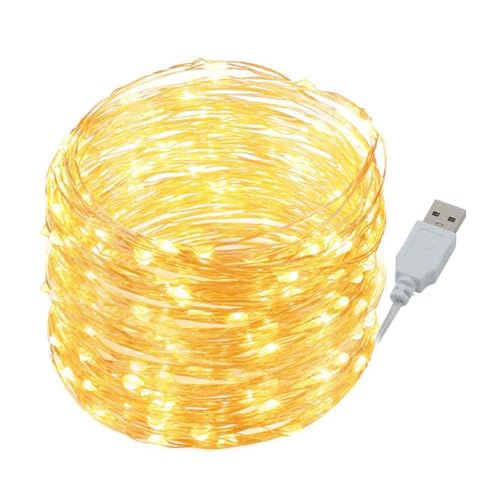 Led Lichterkette mit USB, 5M 50LED Kupferdraht Lichterkette mit Stecker, Micro Silberdraht Lichterkette Innen Batteriebetrieben, für Party Weihnachten Halloween Hochzeit Innen Deko, Warmweiß Led Lichterkette mit USB, 5M 50LED Kupferdraht Lichterkette mit Stecker, Micro Silberdraht Lichterkette Innen Batteriebetrieben, für Party Weihnachten Halloween Hochzeit Innen Deko, Warmweiß von ATJTYSX