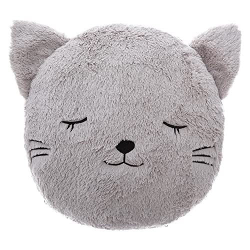 Atmosphera - Kinderkissen Katze - Kunstpelz - D28 cm - Grau von ATMOSPHERA CREATEUR D'INTERIEUR