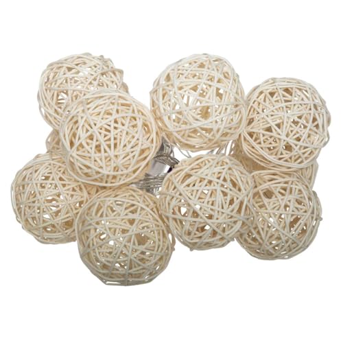 Atmosphera LED-Lichterkette, batteriebetrieben, 10 Kugeln, Rattan, elfenbeinfarben, Länge 162 cm Atmosphera LED-Lichterkette, batteriebetrieben, 10 Kugeln, Rattan, elfenbeinfarben, Länge 162 cm von ATMOSPHERA CREATEUR D'INTERIEUR