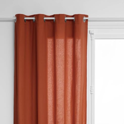 Vorhang "Anjali" aus Baumwolle & Metall, 135 x 240 cm, Terrakotta-Rosa von ATMOSPHERA CREATEUR D'INTERIEUR