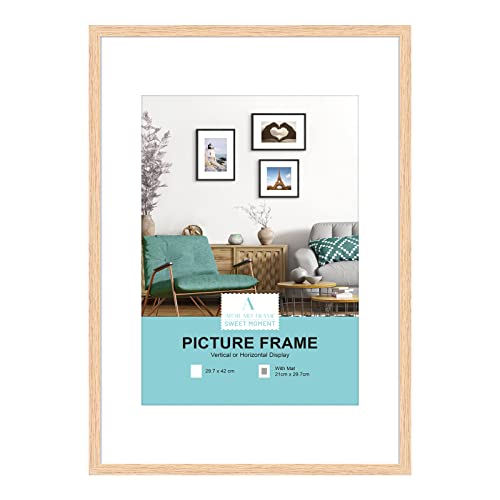 ATOBART A3 Zertifikat Bilderrahmen,Eiche Holz Bilderrahmen mit Passepartout für A4 Druck,Posterrahmen mit Plexi-glass für Wandmontage Display,29.7x42 cm,Set von 1 ATOBART A3 Zertifikat Bilderrahmen,Eiche Holz Bilderrahmen mit Passepartout für A4 Druck,Posterrahmen mit Plexi-glass für Wandmontage Display,29.7x42 cm,Set von 1 von ATOBART