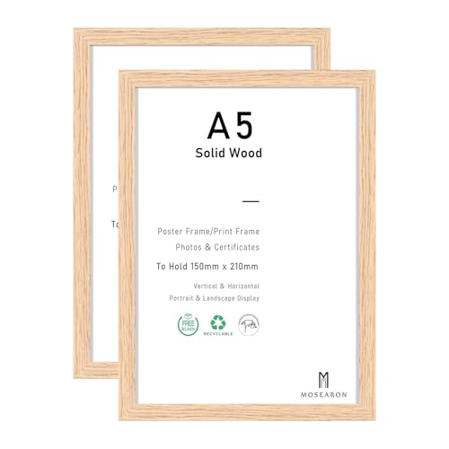 ATOBART A5 Zertifikat Bilderrahmen,EICHE Holz Bilderrahmen mit Passepartout für 4x6 Druck,Posterrahmen mit Plexi-glass für Wandmontage Display,15x21 cm,Set von 2 ATOBART A5 Zertifikat Bilderrahmen,EICHE Holz Bilderrahmen mit Passepartout für 4x6 Druck,Posterrahmen mit Plexi-glass für Wandmontage Display,15x21 cm,Set von 2 von ATOBART