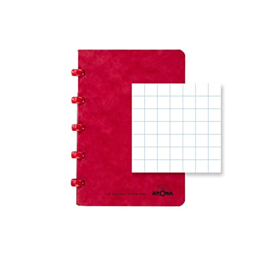 ATOMA Notizbuchsystem - Traditional Colors Cardboard - 98 x 144 mm - rot - Kariert 5 mm von ATOMA