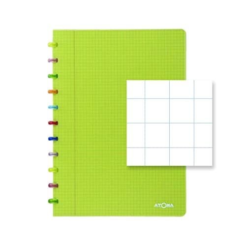 ATOMA Notizbuchsystem - Tutti Frutti - A4 - grün - Kariert 10 mm von ATOMA