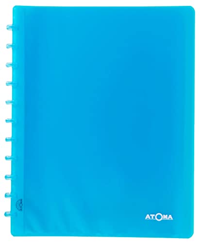 Atoma - Präsentationsalbum A4 mit Ringen – 30 abnehmbare Hüllen / 60 Dokumentenschutzfolien – Türkis Transparent von ATOMA