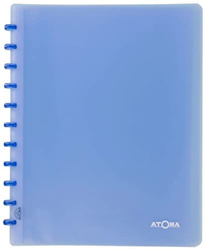 Atoma - Präsentationsalbum A4 mit Ringen – 30 abnehmbare Hüllen / 60 Dokumentenschutzfolien – blau transparent von ATOMA